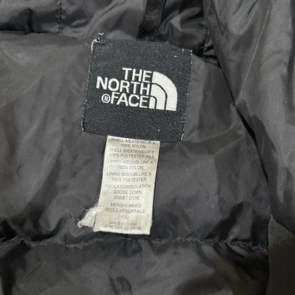 The North Face Goose Down Parka Jacket Heavy Black Men's XL Y2K Zip Winter Ski